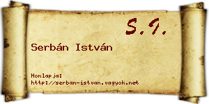 Serbán István névjegykártya